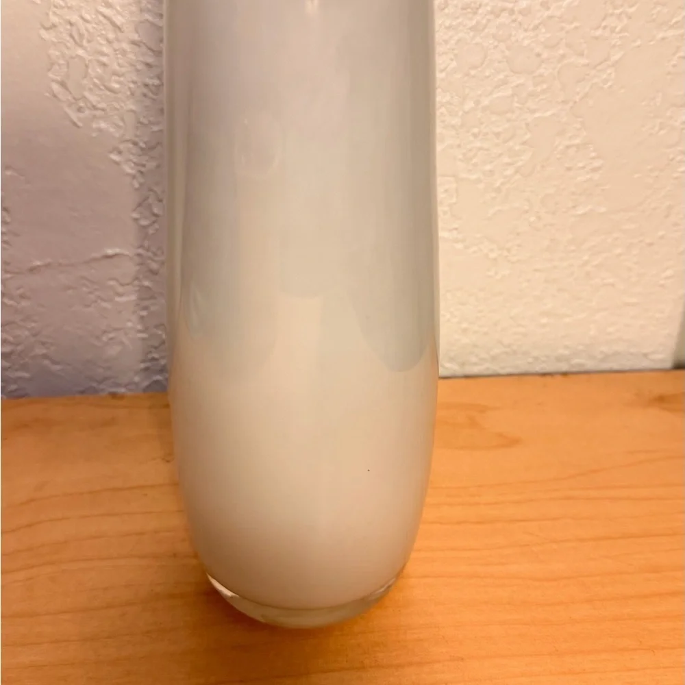 White glass tall vase made in poland  rare